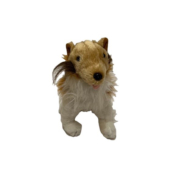 Mascot Factory Brown Collie Lassie Plush Dog Puppy 9" Stuffed Animal - Picture 1 of 8